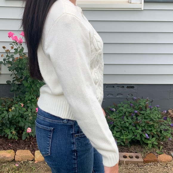 White Button Up Dressbarn Sweater - Picture 7 of 13